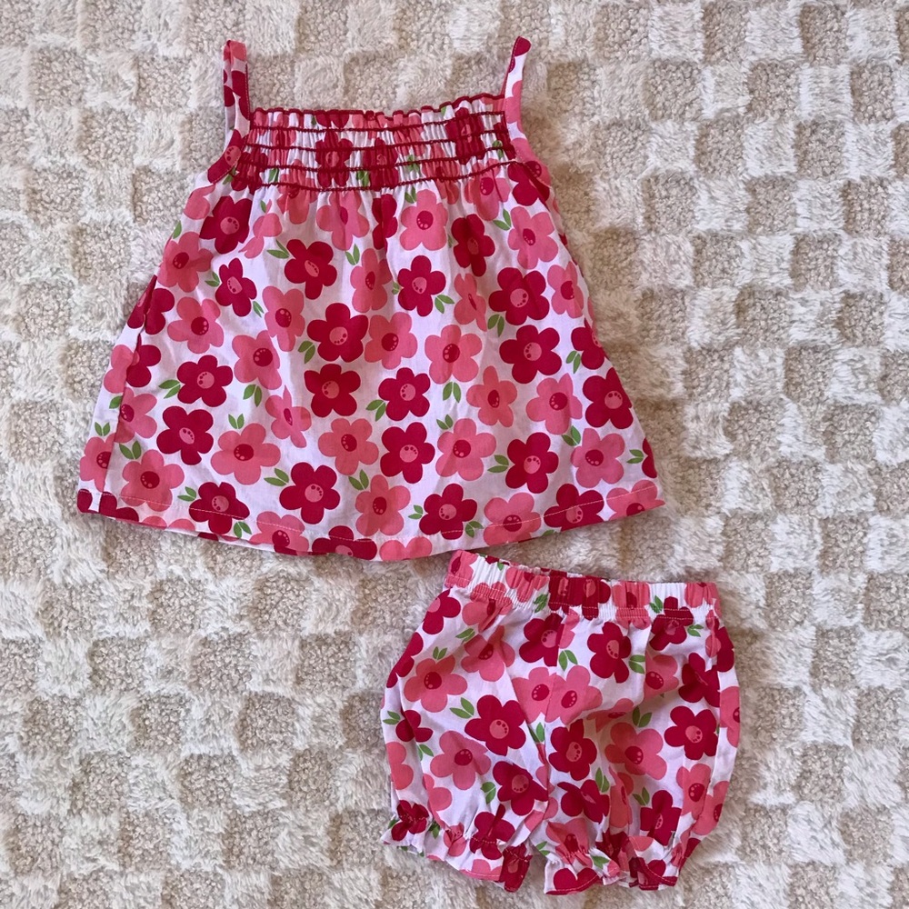 Park Bench Kids 2 Piece Floral Matching Outfit